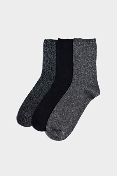 DeFacto Women's 3-Pack Cotton Long Socks F8889Axns