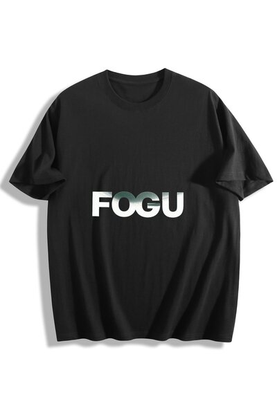 MIXSNOW Men Printed Cotton T-Shirt - The word FOGU in silver