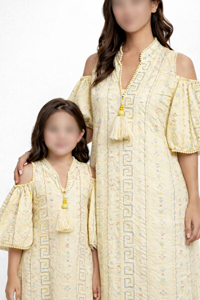 RONZA Mother and daughter embroidered jalabiya