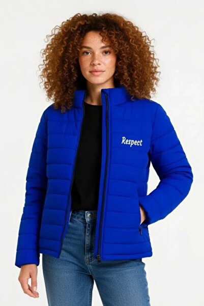 nedo7 Micro Water Repellent Quilted B Printed Lined Zippered Bomber Coat - S ...