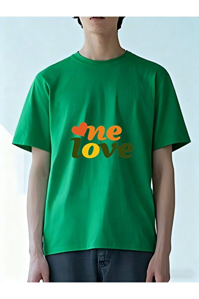 MIXSNOW Men Printed Cotton T-Shirt - Love me with a heart above
