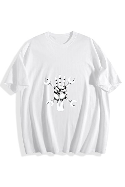 MIXSNOW تيشيرت قطني مطبوع للرجال - يد تحمل مفاتيح ربط تصنع 3