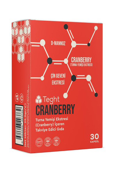 TEGHT Cranberry | D-Mannoz, Turna Yemişi ve Çin Geveni İçeren Bitkisel Takviy...