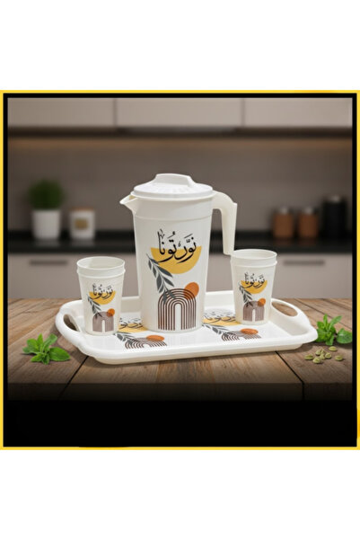 Generic Juice Jug with Plate and 4 Glasses – Elegant and Modern Design
