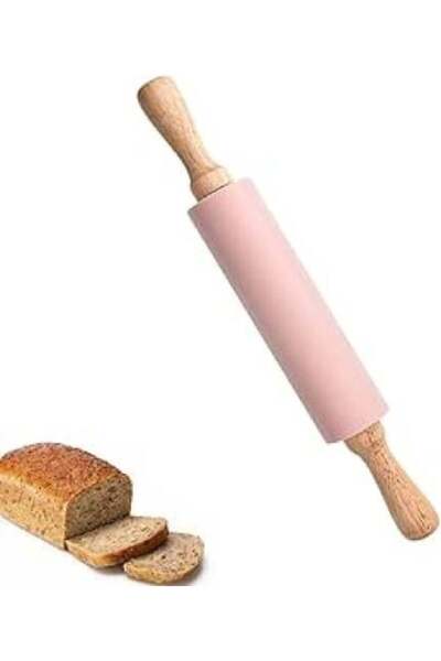 Generic Silicone Rolling Pin with Wooden Handles – 15 Inch