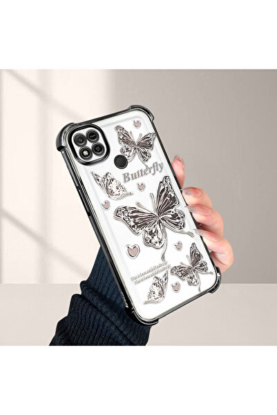 PATTERNOVA Redmi 9C Uyuml İnce Kelebek Desenli Şeffaf Telefon Kılıfı Darp Önl...