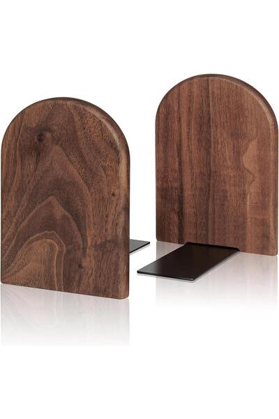 Arabest قطعتان من مساند الكتب الخشبية المثلثة على شكل حرف "L"، ديكور إبداعي، ...