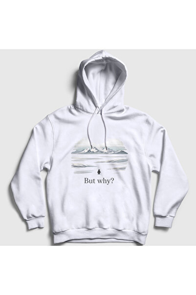 Presmono Unisex White but Why V2 Nihilist Penguin Hooded Sweatshirt 595217Tt