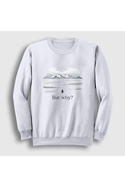 Presmono Unisex White but Why V2 Nihilist Penguin Sweatshirt 595201Tt