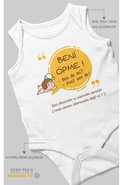 MorivoKids Don'T Kiss Me, Do I? Yes, Sende Printed Baby Bodysuit – Snap Faste...