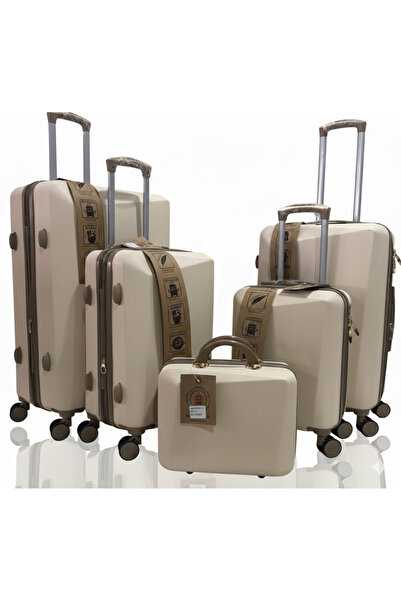 Red Sea Bridal Trousseau 5-Piece Luggage Set with Brown Strap - Expandable - ...