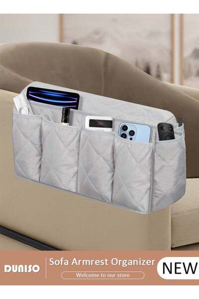 DOMEET Armchair Caddy,Non-slip Waterproof Sofa Armrest Organizer with 14 Pock...