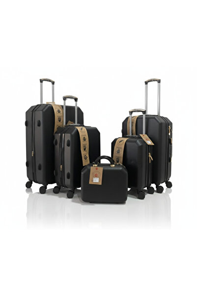 Red Sea Bridal Trousseau 5-Piece Luggage Set - Black - Expandable - Double Wh...