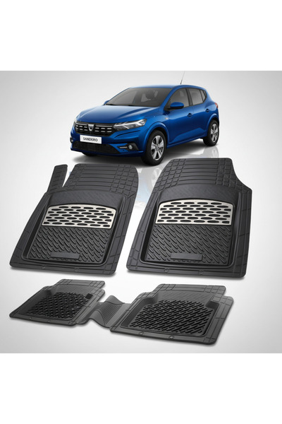 TEAMCAR Covorașe tip tavă compatibile cu Dacia Sandero III 2020-2022, argintii