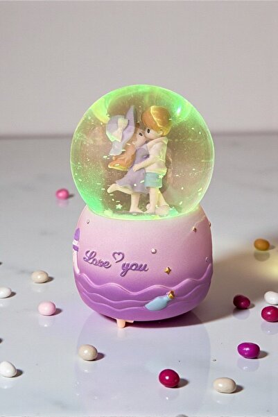 HEDİYE FİKRİ Aşk Masalı Kar Küresi – Işıklı, Müzikli, Püskürtmeli Büyük Boy 1...