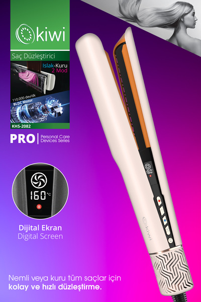 Kiwi KHS-2082 BLDC Motorlu Saç Düzleştirici | 5 Kademeli & Islak - Kuru Kulla...