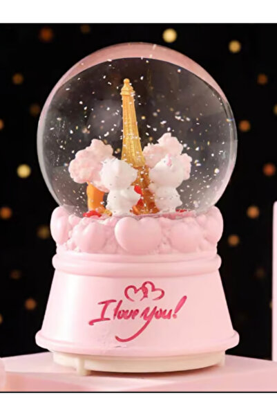 Tohana Maxi Boy Teddy Love Bear Işıklı Müzikli Püskürtmeli Kar Küresi Sevgili...