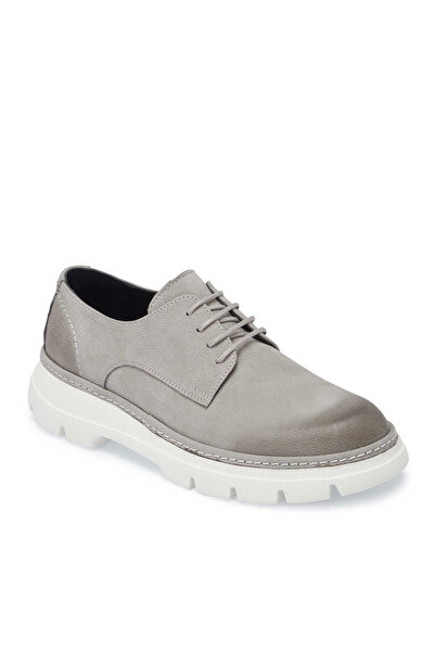 Tergan Gri Hakiki Nubuk Deri Erkek Casual Ayakkabı - E25I1AY57163-A40