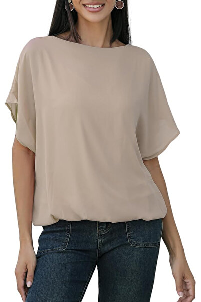 OEM Women's light blouse, cream chiffon, M