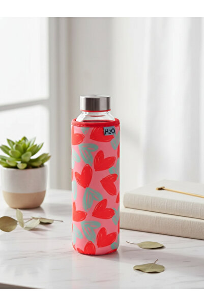 Tohana قارورة زجاجية مغلفة بنمط قلب من cH2O سعة 500 مل