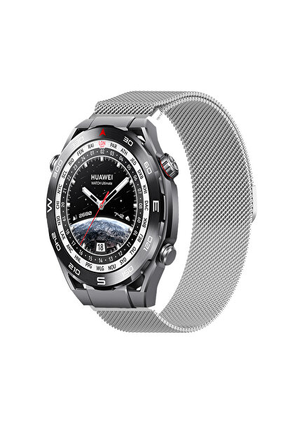 Tagomoon Huawei Watch Ultimate ile Uyumlu Kordon Hasır Metal Örgü Mıknatıslı ...
