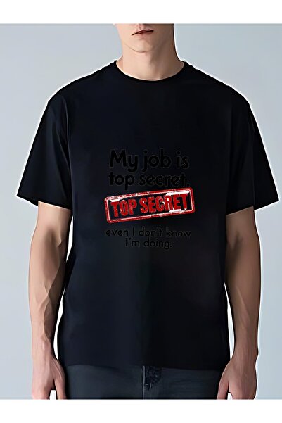 MIXSNOW Men Printed Cotton T-Shirt - My job is top secret still