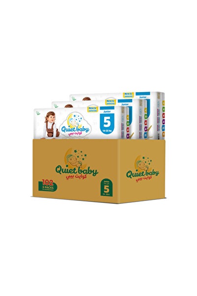 Quiet baby Diapers Size 5 from 14 to 25 kg, Jumbo Savings Box, 102 Diapers (3...
