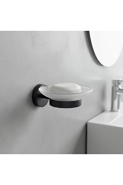 Öztaç 201/Smy Soap Dish Black Matte with Sticker