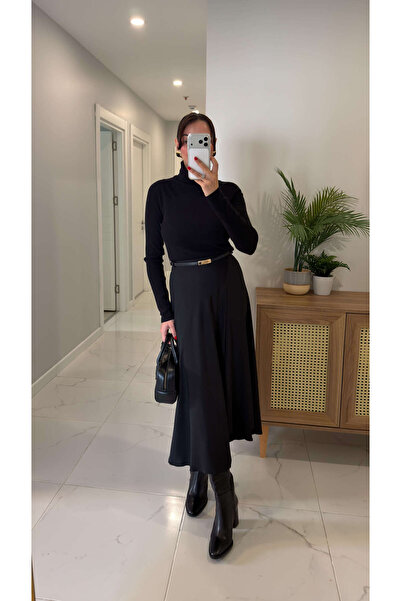 BİRCANÇİL Pubwe Черна пола с асиметричен крой Premium