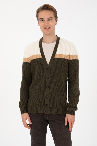 U.S. Polo Assn. Men's Khaki Knitwear Cardigan 50315033-Vr027