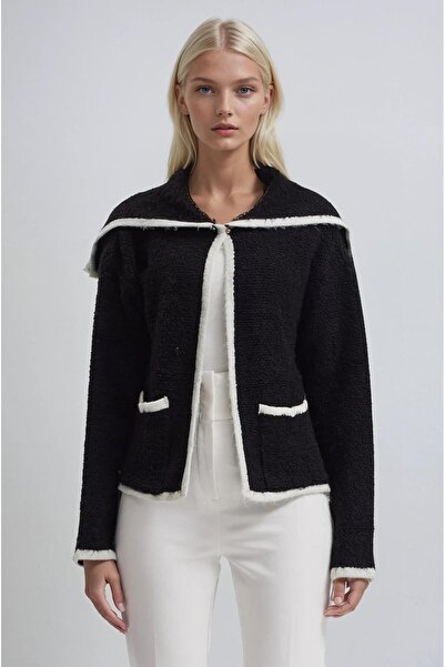 Lijuri Shawl collar boucle fabric short cardigan 5204