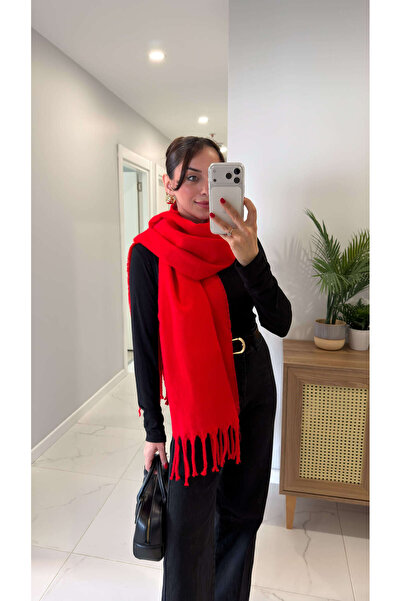 BİRCANÇİL Conisra Red Shawl