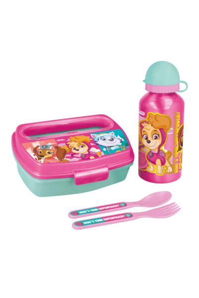 Stor طقم غداء مكون من 4 قطع مطبوع صورة فتاة خارقة من باو باترول، في علبة هدايا