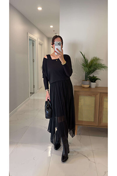 BİRCANÇİL Berrodi Siyah Bluz Elbise Takım