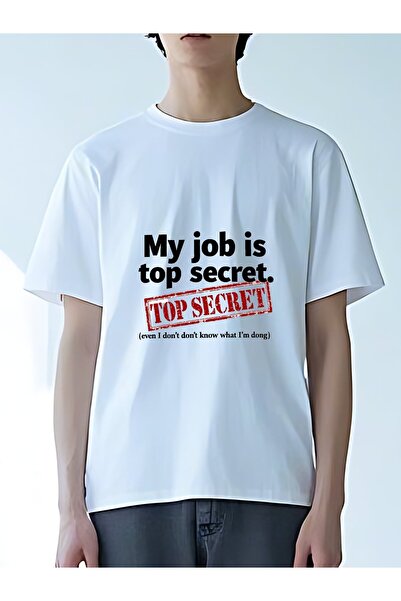 MIXSNOW Men Printed Cotton T-Shirt - My job is top secret