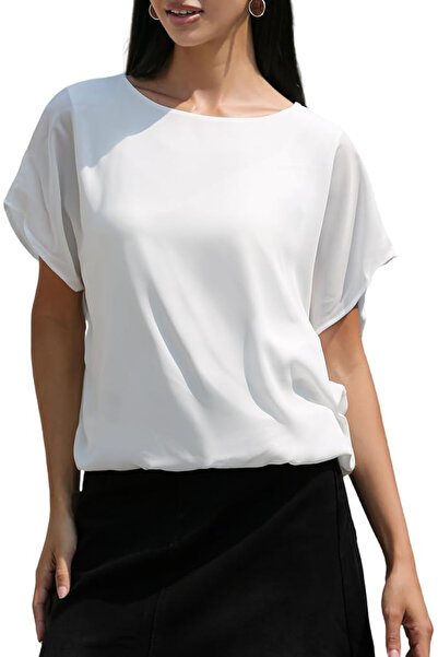 OEM Women's casual blouse, white chiffon, M