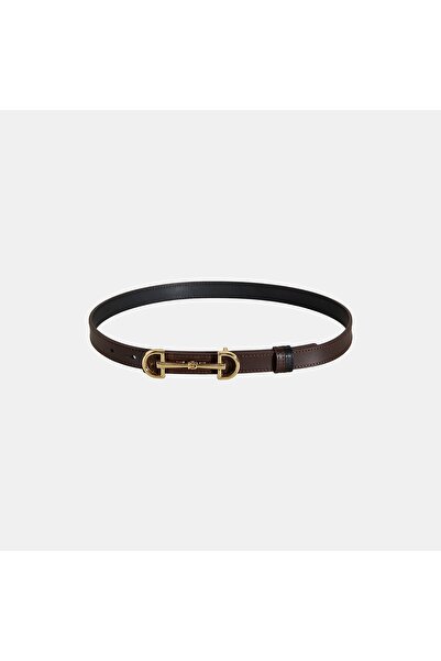 Desa Kadın Kahve / Siyah Çift Taraflı Deri Kemer