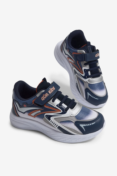 Tonny Black Children's Unisex Navy Blue Orange Eva Faylon Sole Velcro Rubber ...