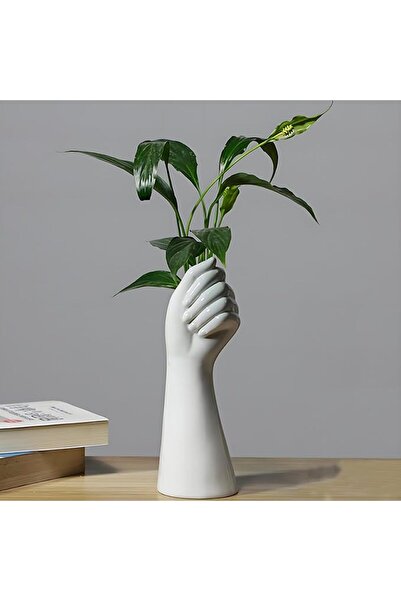 Arabest White Ceramic Vases Hand Bud Flower Vase for Decor Hhydroponic Floral...