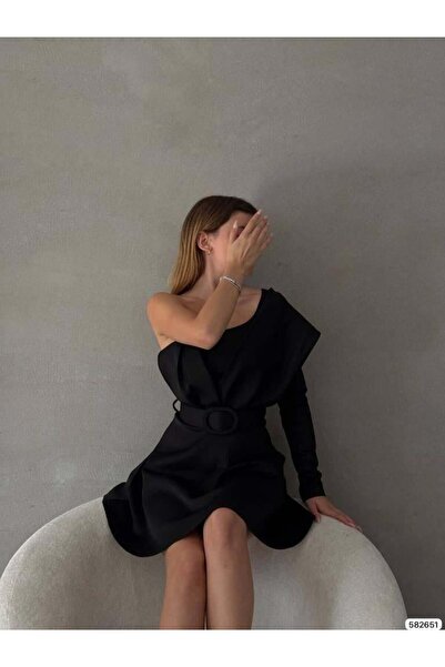 Modafeminen Rochie de seară mini cu centură, cu detaliu la umăr din țesătură ...