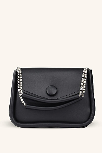 birizmoda Μίνι τσάντα χειρός και ώμου με λουράκι αλυσίδας - Μαύρο