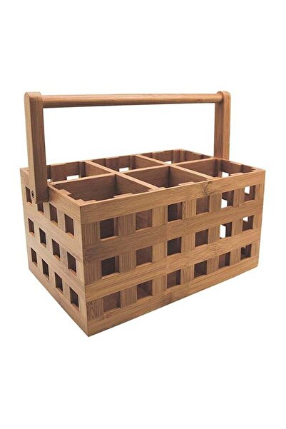 Generic Bien Servi Rectangular Bamboo Cutlery Holder with Handle