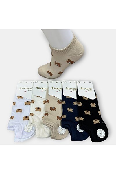 Anemon Socks Pamuklu Ayıcık Desenli Çorap 12 Çift