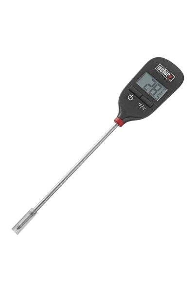 WEBER Portable Instant-Read Display Monitor Digital Thermometer Black and Silver