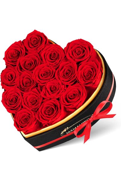 genernic 16 Preserved Roses in Heart Shape Gift Box