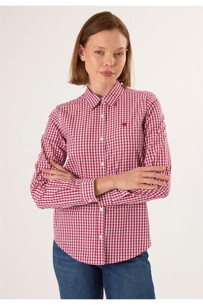 Felix Hardy Checkered Long Sleeve Shirt - Burgundy