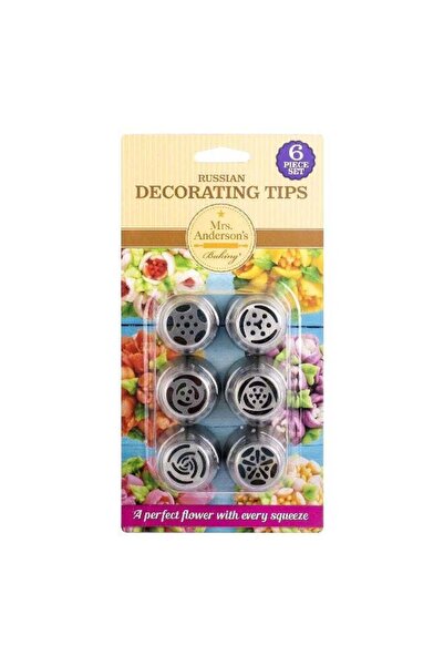 Mrs Anderson 6-Piece Stainless Steel Russian Cake Decorating Tips