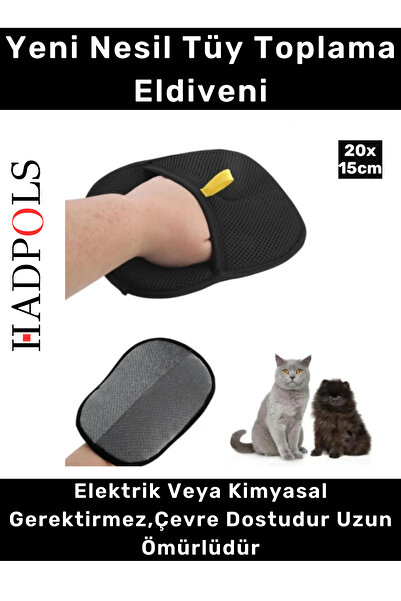 HadPols #TüyEldiveni Yeni Nesil Kaymaz İki Yönlü Mikrofiber Kedi Köpek Evcil ...