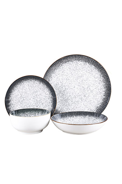 Bien Servi طقم عشاء من الخزف الحجري عالي الجودة مكون من 16 قطعة