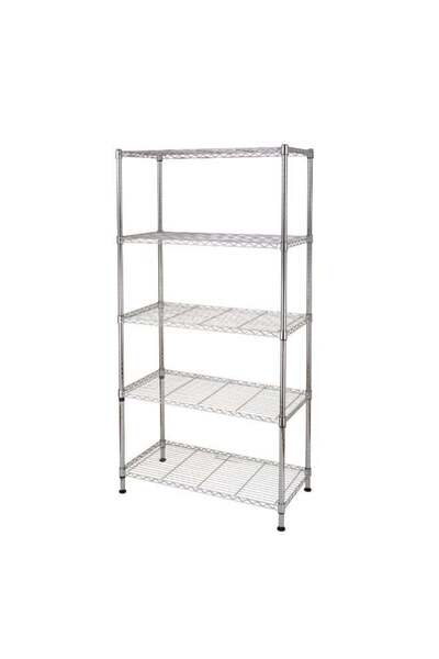 HONEYBEE رف تخزين سلكي متين قائم بذاته من 5 طبقات مطلي بالكروم